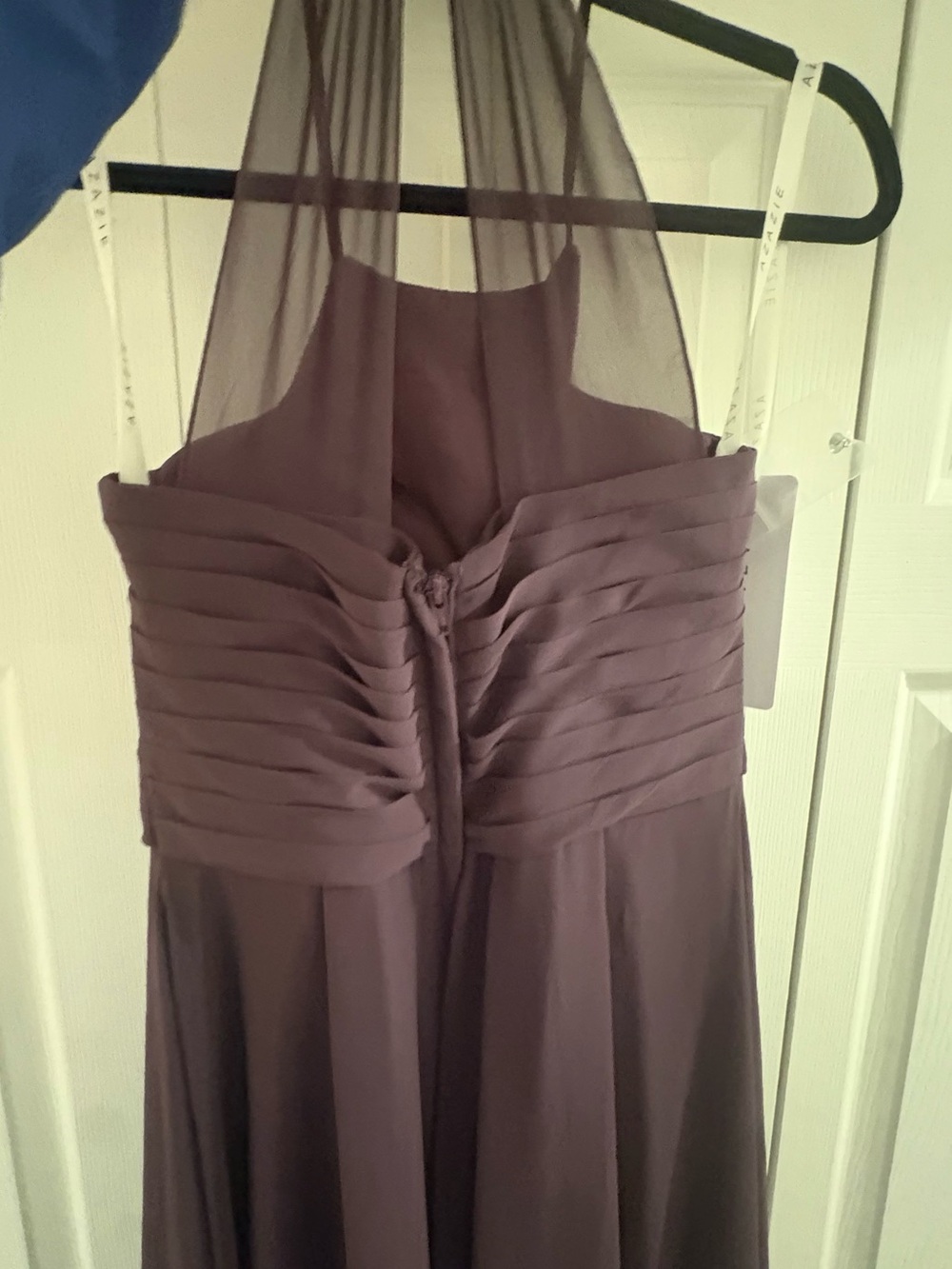 Azazie Ginger Plum Bridesmaid Dress 
Size 6 | NWT | Chiffon Halter Formal Gown - Picture 6 of 15